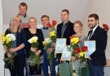 Konkursa laureāti (no kreisās): Ilze Jēkabsone, Mārcis Saklaurs, Marta Dance, Dāvis Melnalksnis, Raivis Švarcs, Vita Multiņa un Uldis Noviks